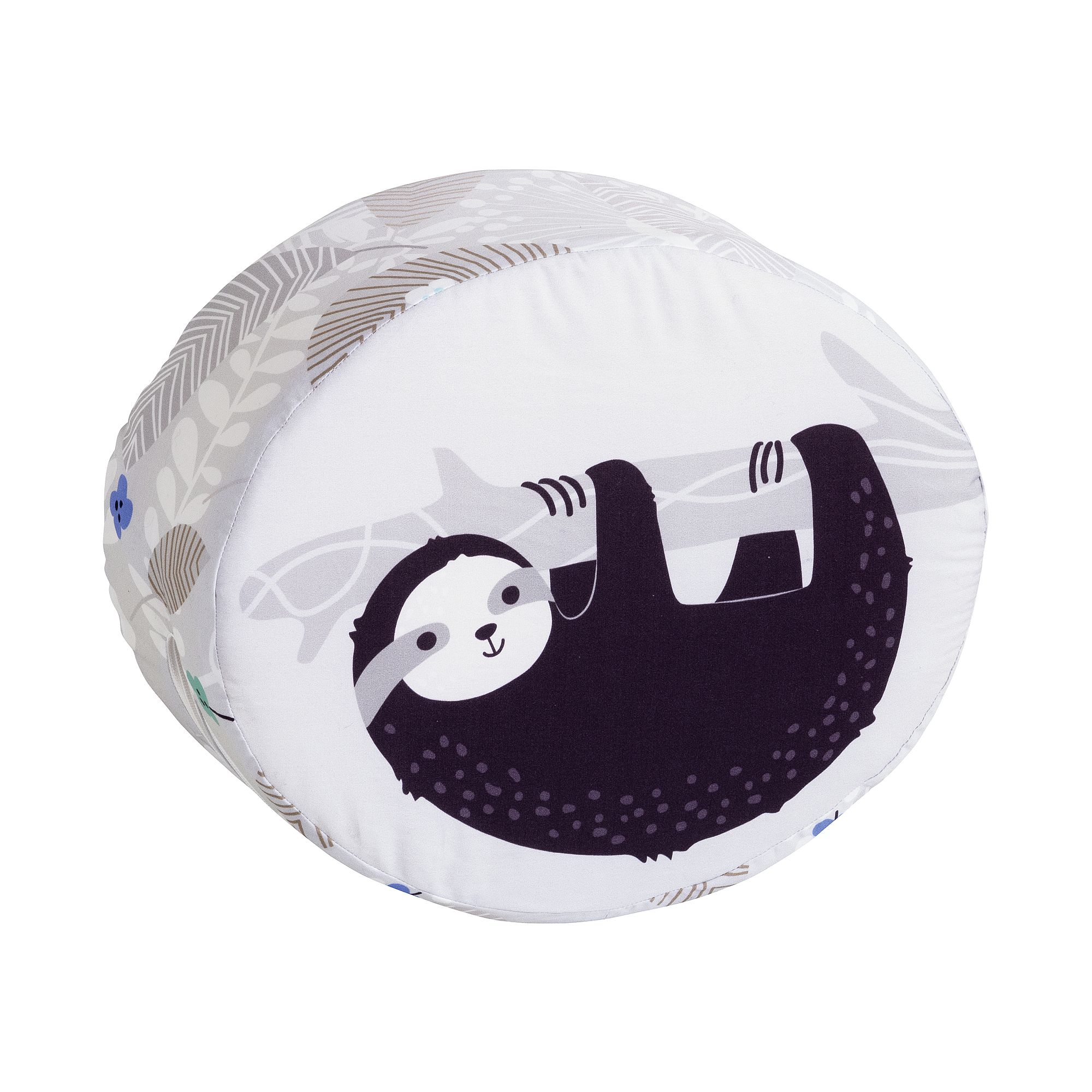 Steckkissen Baumwolle, Motiv "Afrika", 35 x 28 x 12 cm, Faultier Round cushion with a cute sloth illustration hanging on a branch.