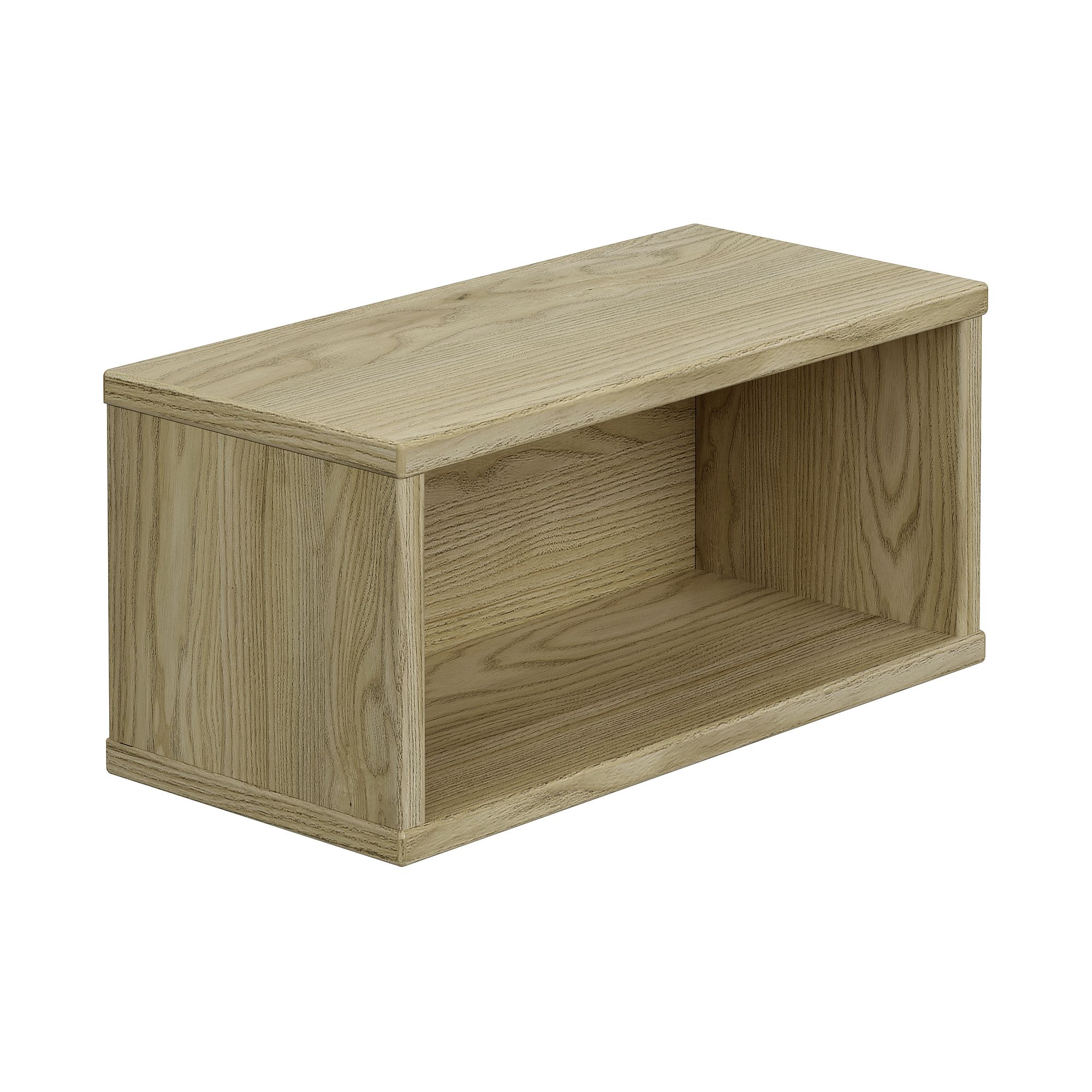 Wandregal  Wandbox  rechteckig  in Eiche-Montana Rechteckige offene Regalbox aus hellem Holz mit sichtbarer Holzmaserung.