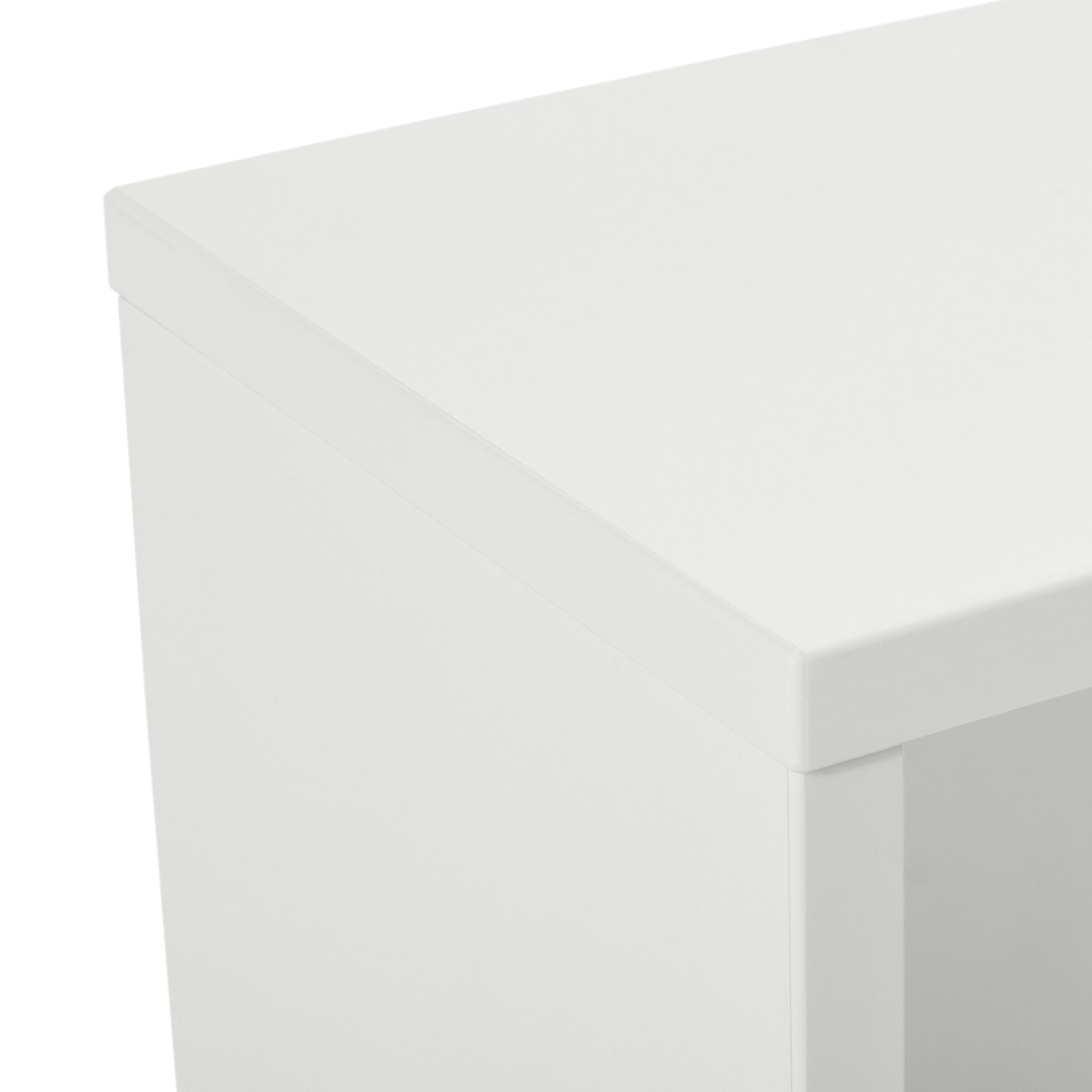 Wandregal  Wandbox rechteckig  in Kreideweiß Weiße rechteckige Tischplatte mit scharfen Ecken und einer glatten Oberfläche.