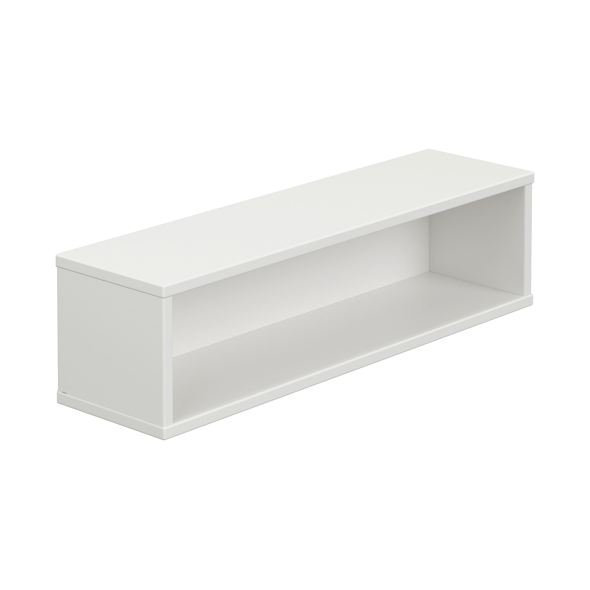 Wandregal Wandbox, rechteckig lang, 70 x 18,5 cm, Off-White White rectangular open wall shelf with clean, minimalist design.