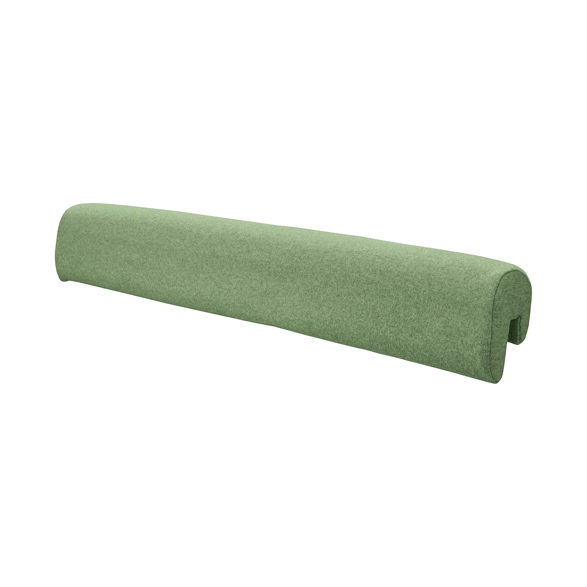 Kopfschutz Kissen für Wickelaufsatz, Mikrofaser Nordic Green A long, green, fabric-covered cushion with a curved top and short side cutout.