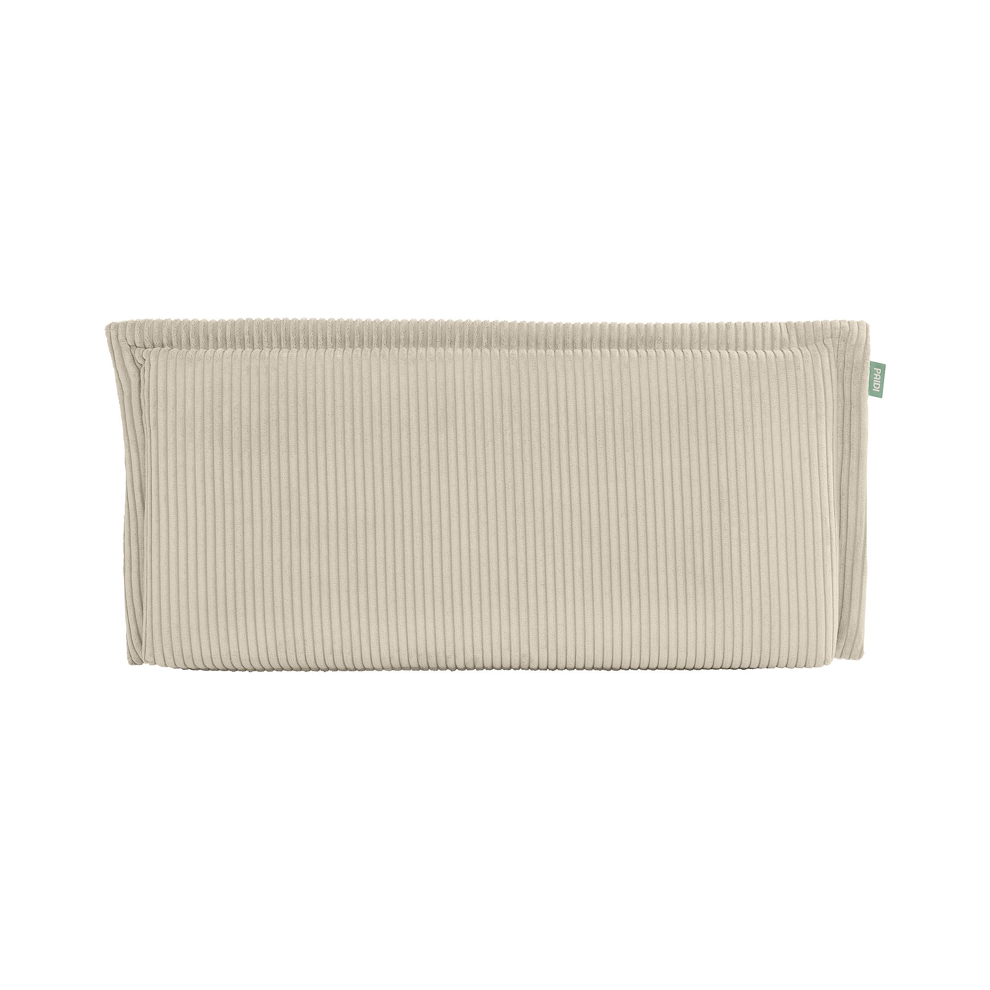 Rechteckiger beiger Cordkorb mit weicher, gerippter Textur.