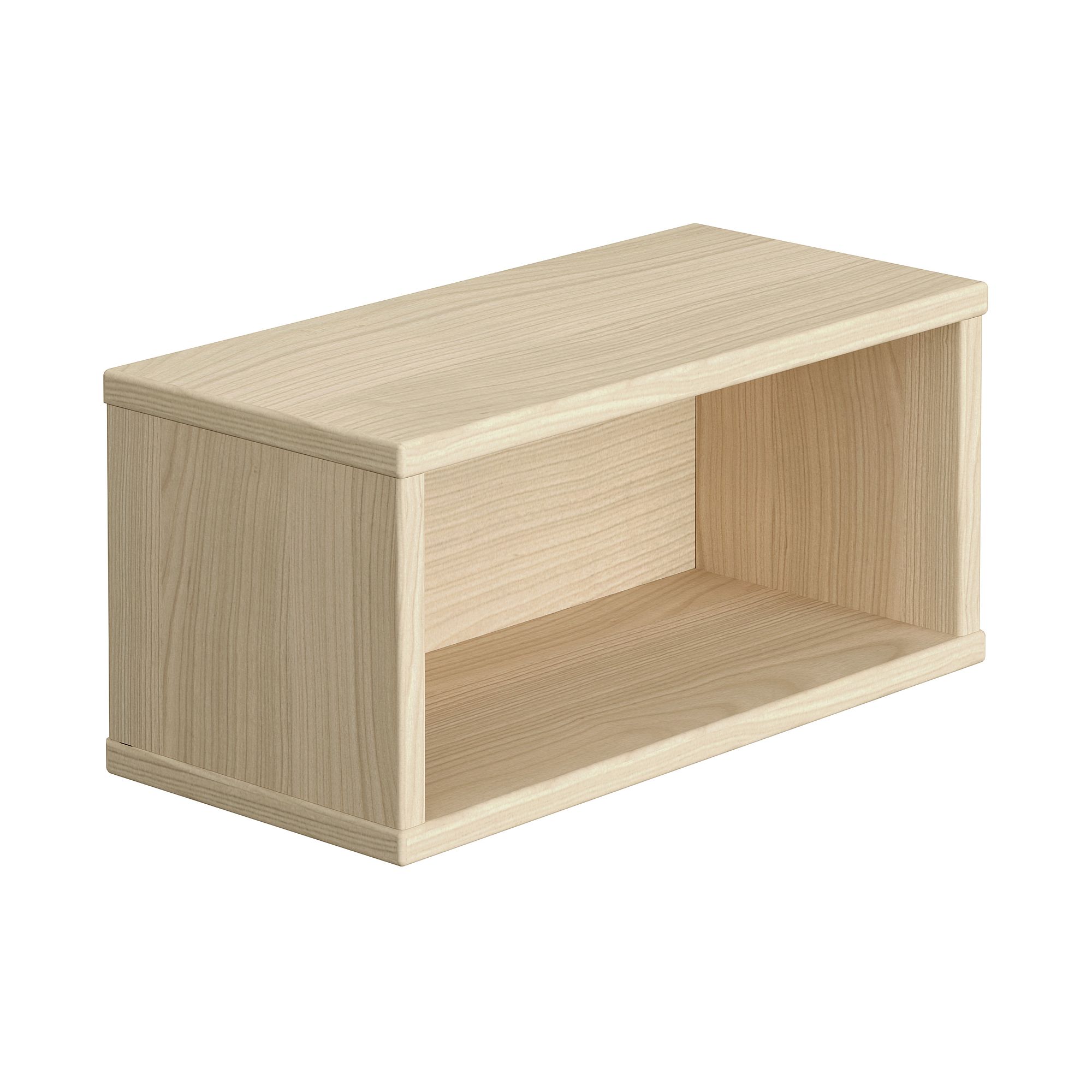 Wandregal  Wandbox  rechteckig  in Scandinavian-Wood Rechteckige offene Regalbox aus hellem Holz mit glatten Oberflächen und sauberen Kanten.