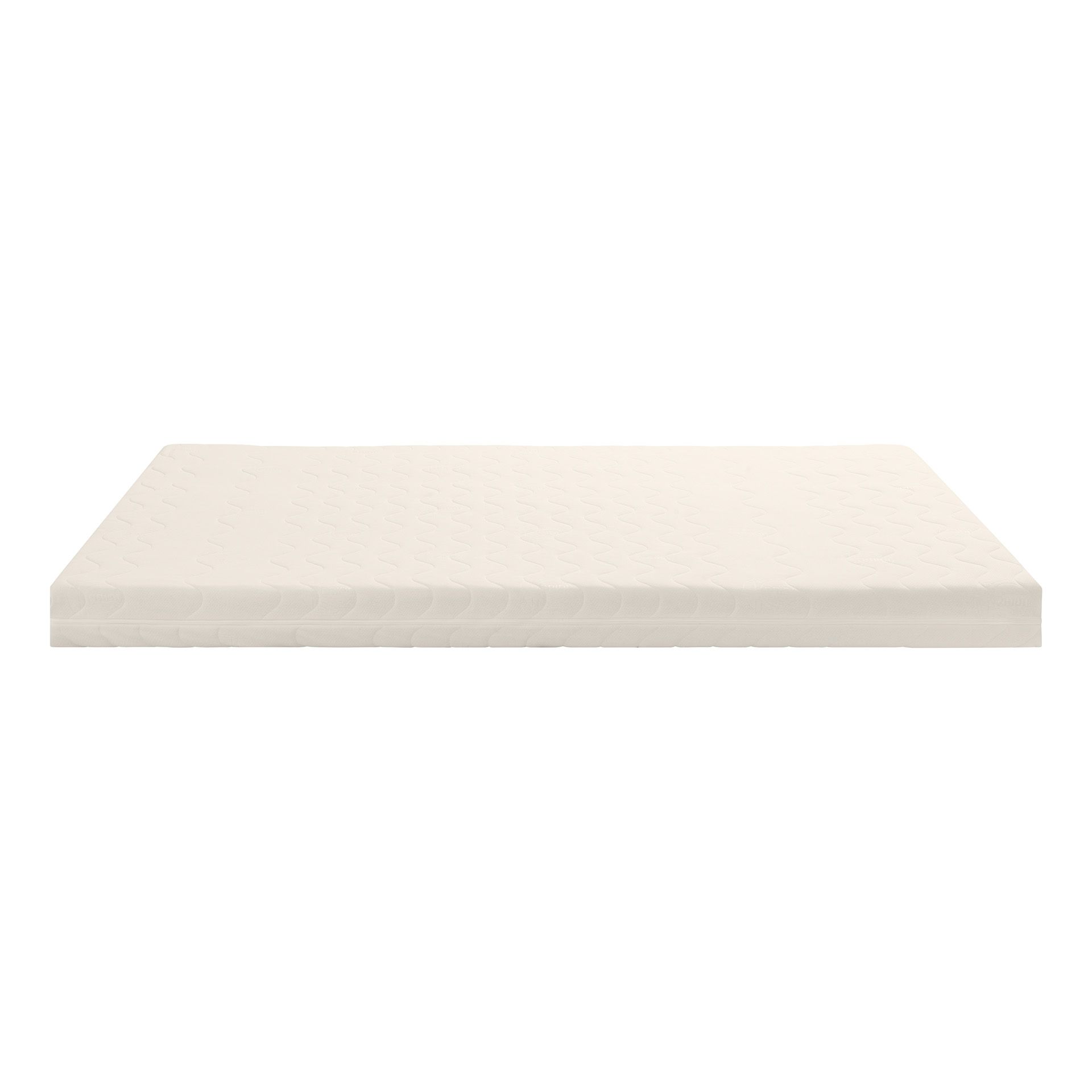 A white rectangular mattress topper on a plain white background.
